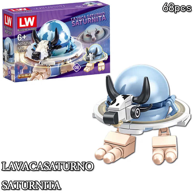 Italian Brainrot Animals Tung Tung Tung Sahur Building Blocks Tralalelo Tralala Shark BricksToy Gift for Children Kids Blind Box