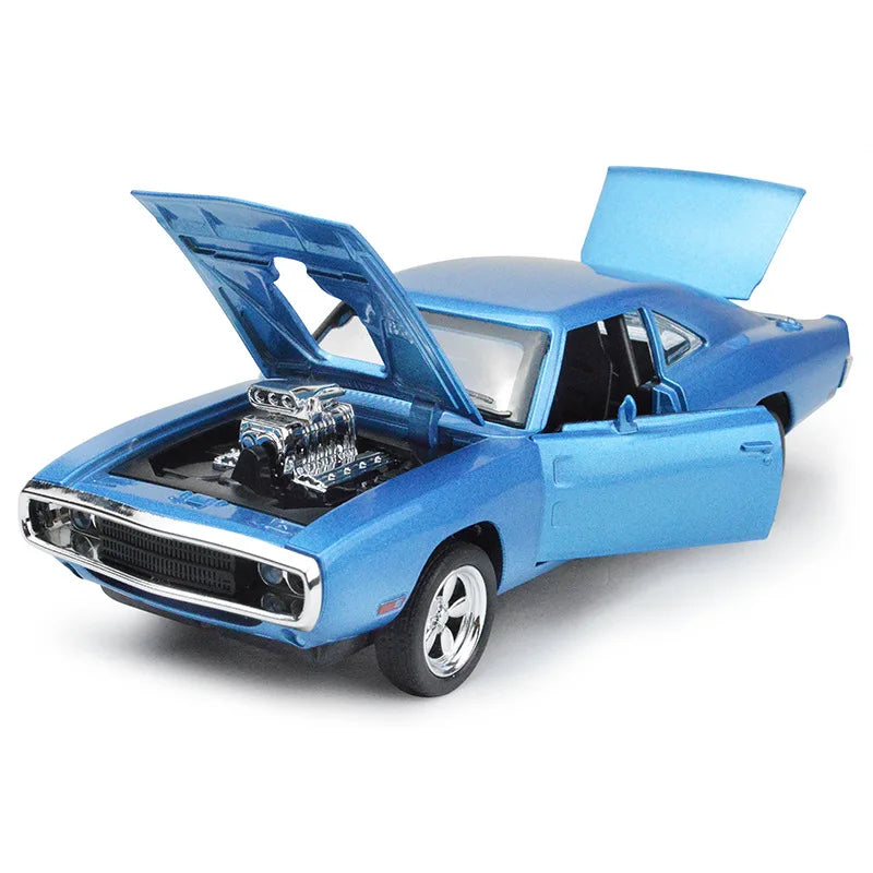 1:32 Simulation 1970 Dodge Charger Alloy Sports Car Model Pull Back Luxury Car Children's Toy Gift Ornaments