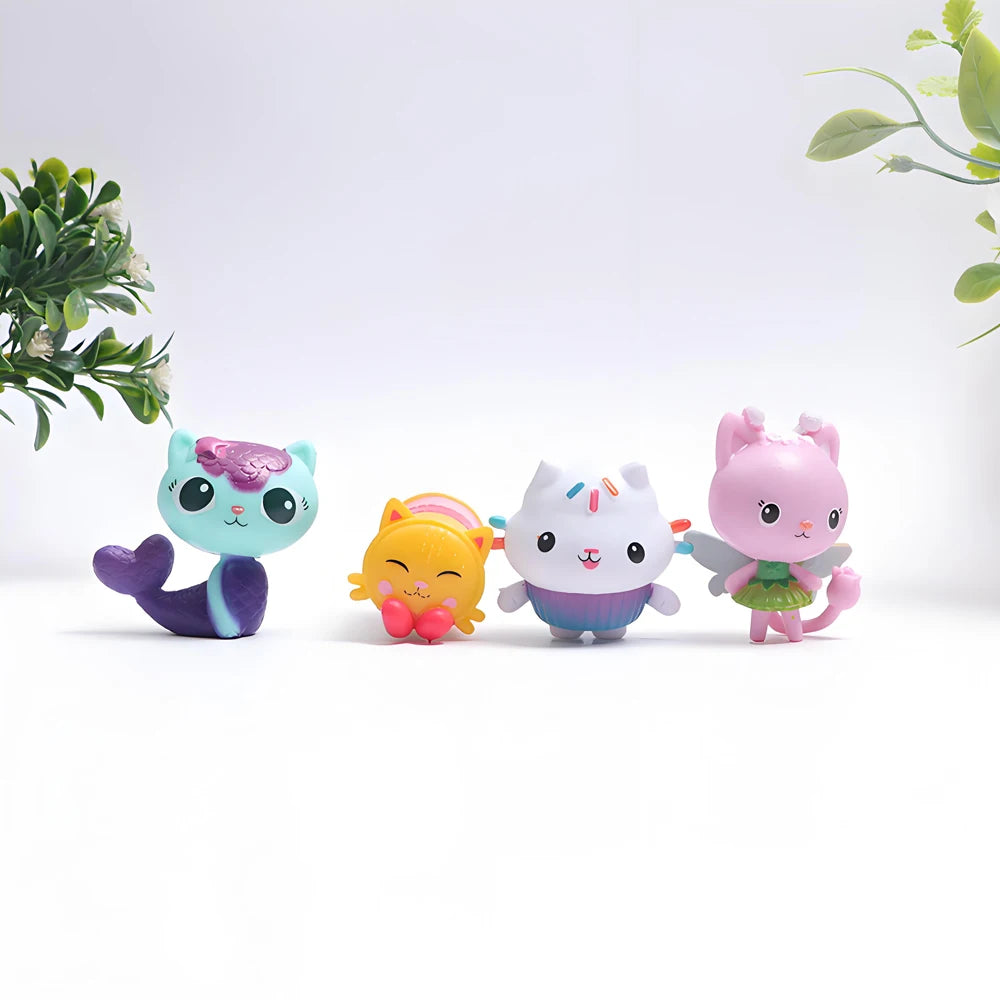 Hot 13pcs Gabby Dollhouse Anime Figure Toy Smiling Car Cat Hug Gaby Girl Dolls Mercat Cartoon Action Figure Xmas Birthday Gifts