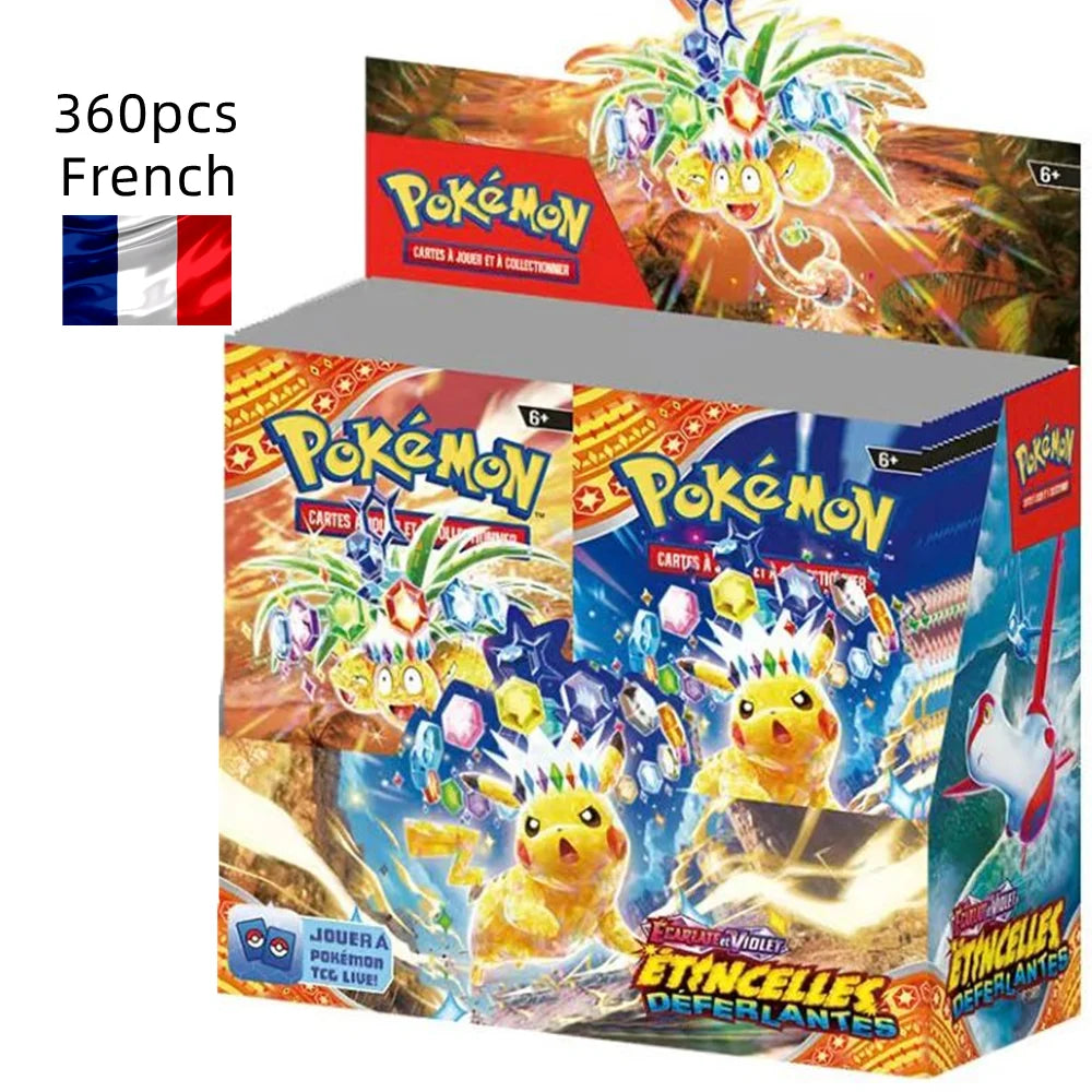 360Pcs French Pokemon Card Prismatic Evolutions Surging Sparks SCARLET VIOLET 151 Pokémon Booster Battle Transaction Card Gifts