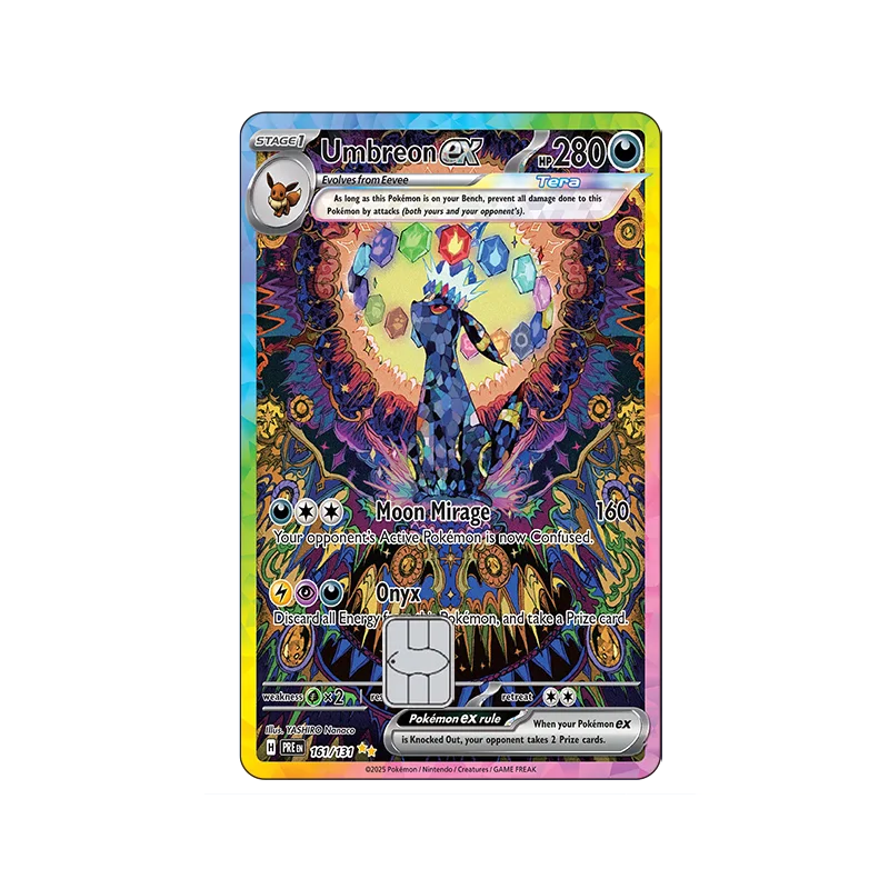 Sv8a PTCG Eevee Credit Card Skin Stickers Eeveelution Series Sticker for VISA Credit Card Debit Beautify Decoration No Residue