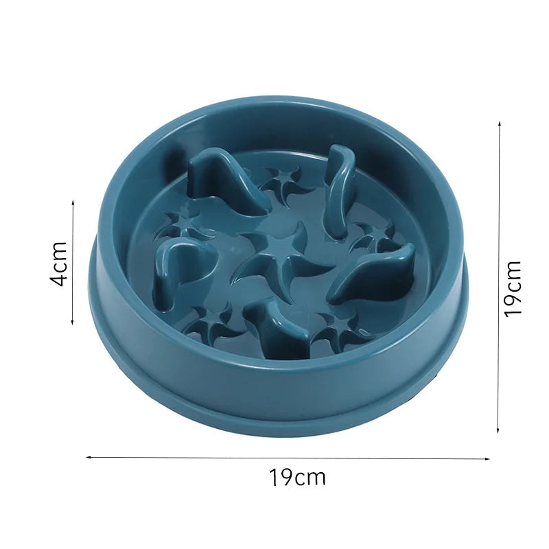 Pet supplies Cat Dog Slow Food Bowl Fat Help Healthy Round Anti-choking Thickened And Non-slip Multiple Colors Shapes