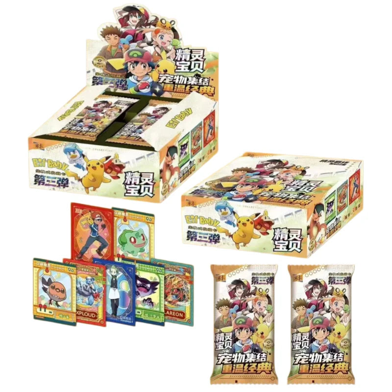 New Pokemon 30pcs Anime Game Eif Card Luxury Pet Card Collection The3 Version Exchange Gift Box Card Toy Hobbies Collect Card