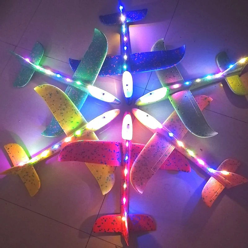 50/33CM Big Flash Glider Foam Plane Hand Throw Light Inertial AirPlane Outdoor Launch Fun of Kids Toys for Children Boys Gift