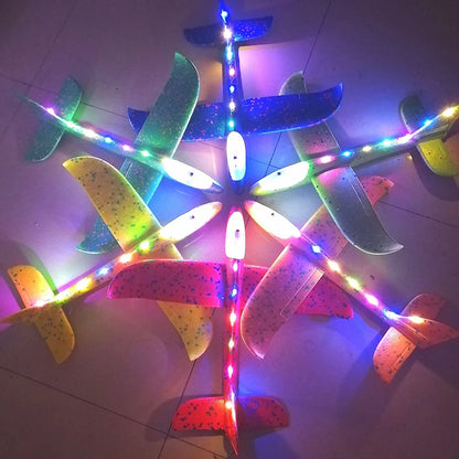 50/33CM Big Flash Glider Foam Plane Hand Throw Light Inertial AirPlane Outdoor Launch Fun of Kids Toys for Children Boys Gift