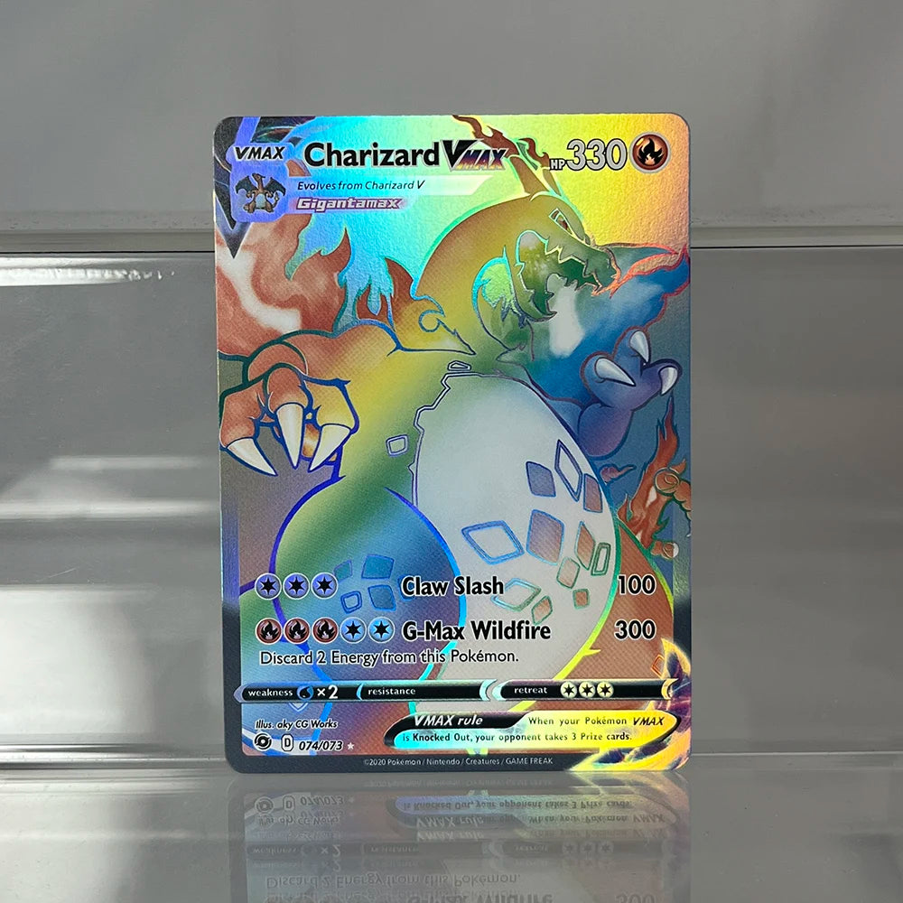 Foil PKM Single Cards Pikachu Charizard EX Bubble Mew Game Rare Collection Cards PTCG Rainbow Proxy Cards