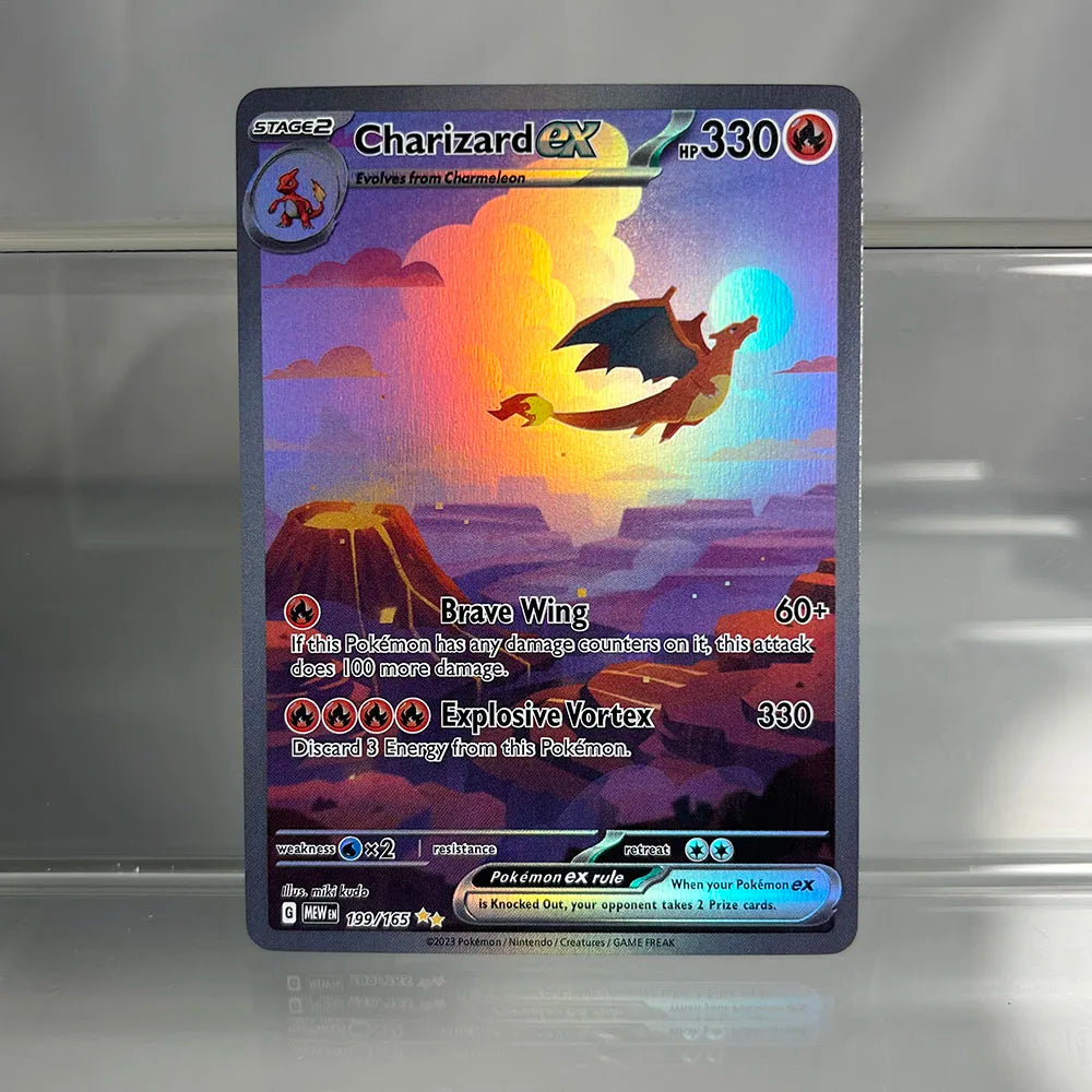 Foil PKM Single Cards Pikachu Charizard EX Bubble Mew Game Rare Collection Cards PTCG Rainbow Proxy Cards