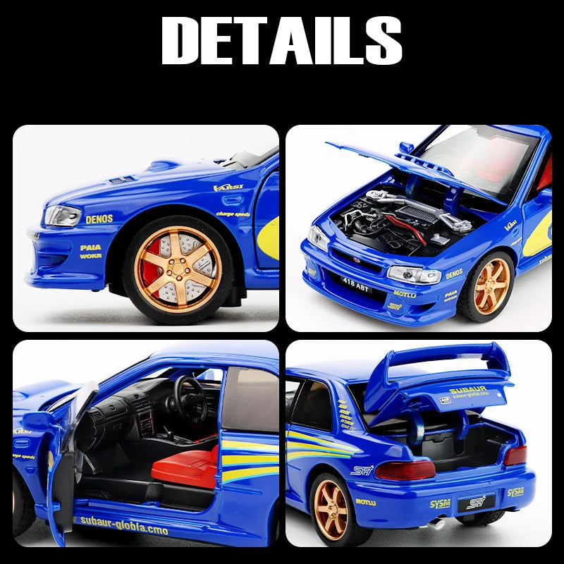 JDM 1/32 Subaru Impreza WRX STI Supercar Diecast Model Alloy Metal Car Classic Love Collection Hobby Birthday Gifts With Friend