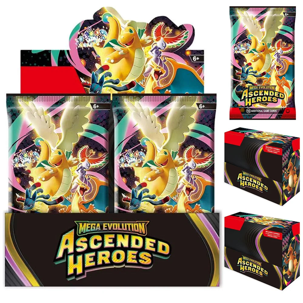 Pokemon Ascended Heroes Card Destined Rivals Prismatic Evolutions Scarlet Violet 151 English ME01 Booster Cards Toys Gifts