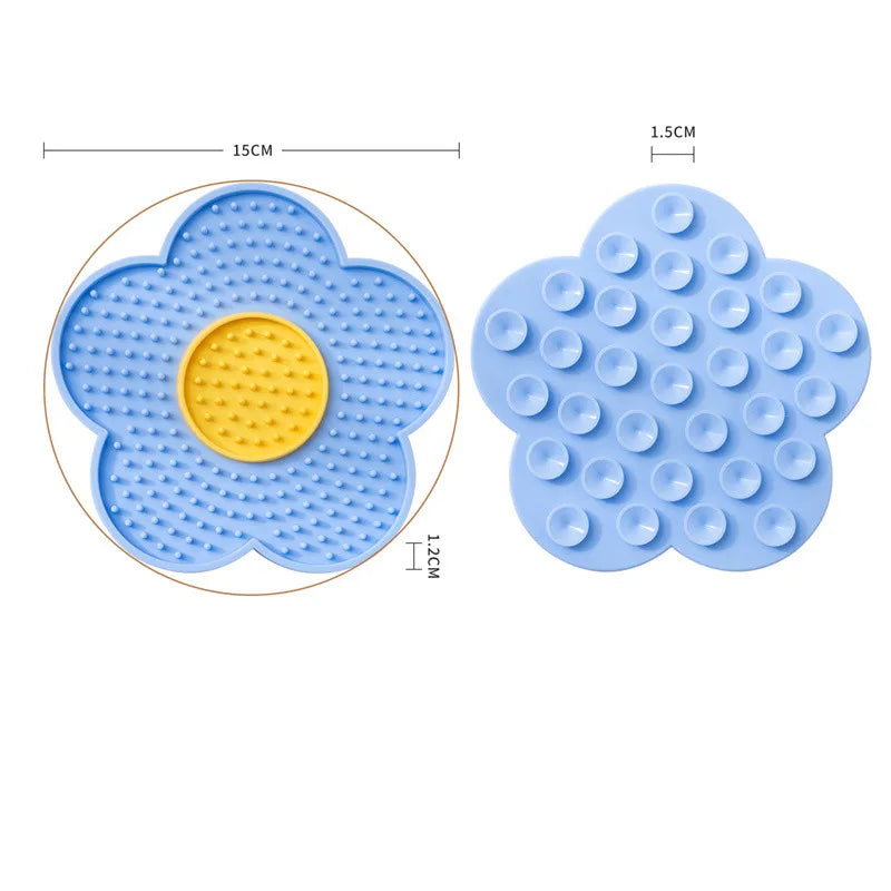 Pet Supplies Cat Licking Pad Sun Flower Shape Silicone Dog Licking Plate Cute Pet slow licking mat