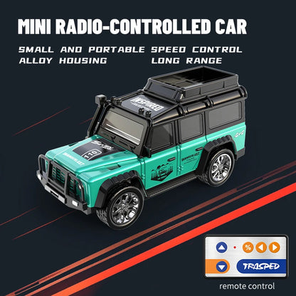 6601Green RC Car MINI Alloy 1/64 Remote Control Car Convenient to Carry 60 Minutes of Work Time Children's Gifts Electronic Toy