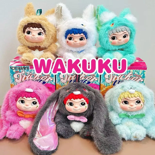 Wakuku V2 Blind Box Fox & Bunny Trick Or Treat Series Vinyl Doll Suprise Bag Keychain Trendy Toys Mystery Box Customized Gifts
