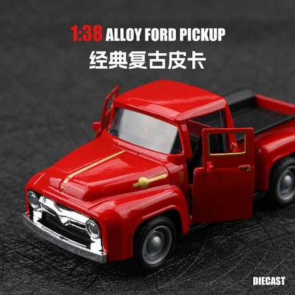 (bagged)1:38 Classical FORD F100 Pickup, Alloy Model Car, Simulated vehicle, children alloy car, boy's toy model, car ornaments