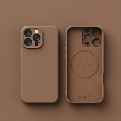 Luxury Liquid Silicone For Magsafe Case For iPhone 17 Air 16 Plus 15 14 13 12 Pro Max 17Pro Wireless Charging Skin Smooth Cover