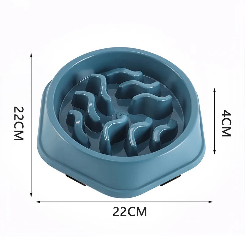Pet supplies Cat Dog Slow Food Bowl Fat Help Healthy Round Anti-choking Thickened And Non-slip Multiple Colors Shapes