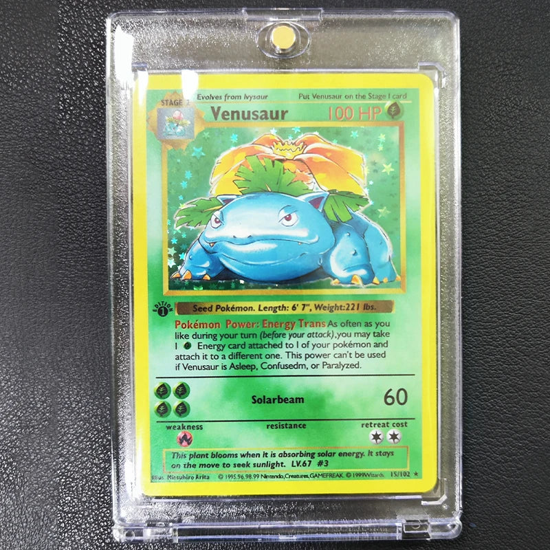 DIY Pokemon Collection Cards with Card Brick 1996 1st Edition Flash Cards Charizard Blastoise PTCG Game Anime Shining Cards Gift