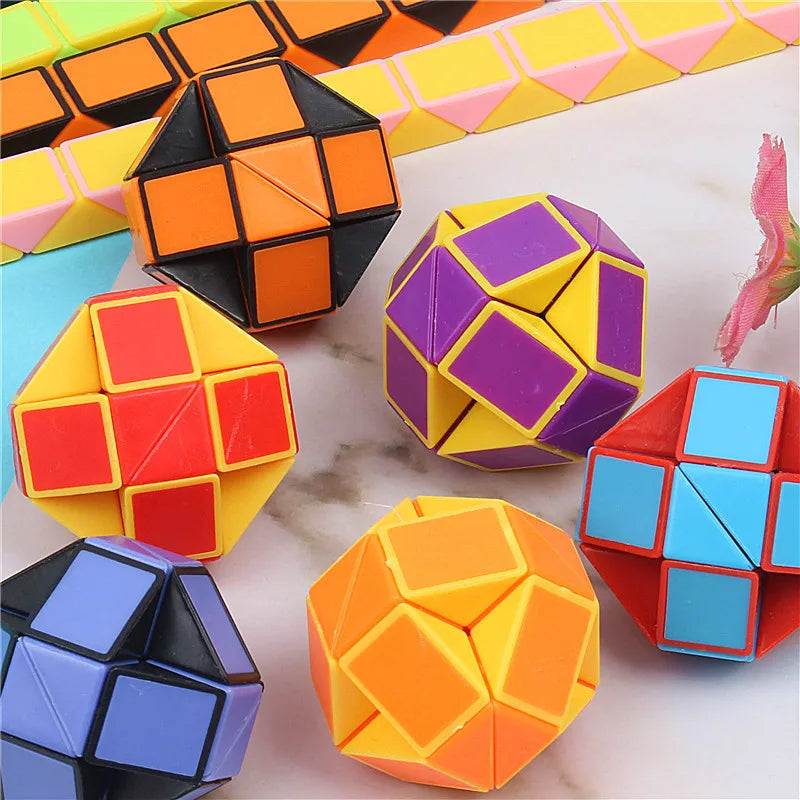 1/3/6Pcs/sets Folding Magic Snake Ruler Puzzle Antistress Cube Educational Toy Kids Birthday Party Favors Bags School Reward