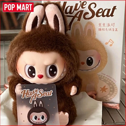 POP MART LABUBU  THE MONSTERS × Sanrio Characters Macaron  Front High Energy Have A Seat Cola Series Vinyl Plush Blind Box