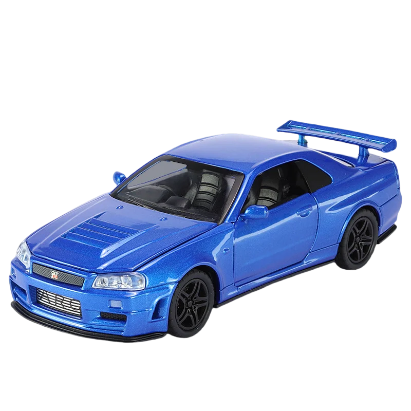 1:32 GTR R34 SKYLINE Fast Alloy Simulation Car Model Diecasts & Toy Vehicles And Furious Cars Decoration toy for Gift