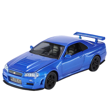 1:32 GTR R34 SKYLINE Fast Alloy Simulation Car Model Diecasts & Toy Vehicles And Furious Cars Decoration toy for Gift
