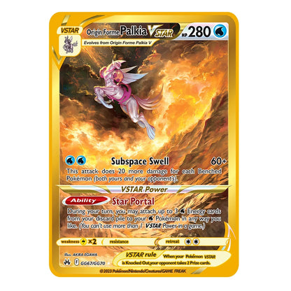 2025 NEW Pokemon Metal Card 10000 Points Arceus Charizard Super Card Golden English Mewtwo Vmax GX EX Anime Collection Cards Gif