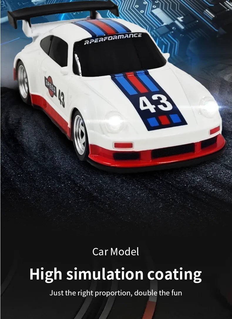 Upgrade Gyro Mini Toys 4WD 1/43 RC Speed Car RTR 2.4G Radio Control Racing Drifting Car Four-wheel Drive High Speed Model Gifts