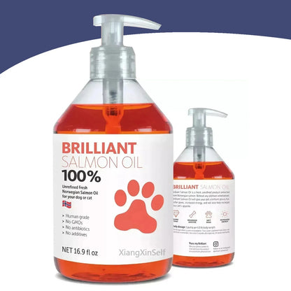 16.9 fl oz 500ML Salmon Fish Oil for Pets, 21 Omega Fatty Acids, Natural Nutritional Supplement for Dogs and Cats