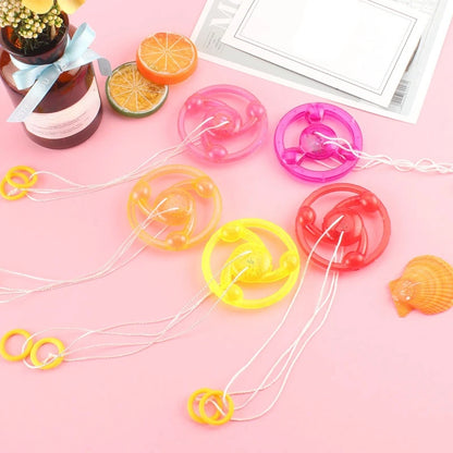 3/6/9pcs New Luminous Hand Pull Luminous Flashing Rope Flywheel Toy Led Light Toy Novelty Children Flywheel Flash Gyro Gift Toys