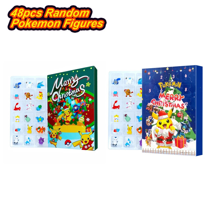 Pokemon Figure Advent Calendar Gift Box mini Pikachu Character Doll Bulbasaur Children Christmas Toy Gifts