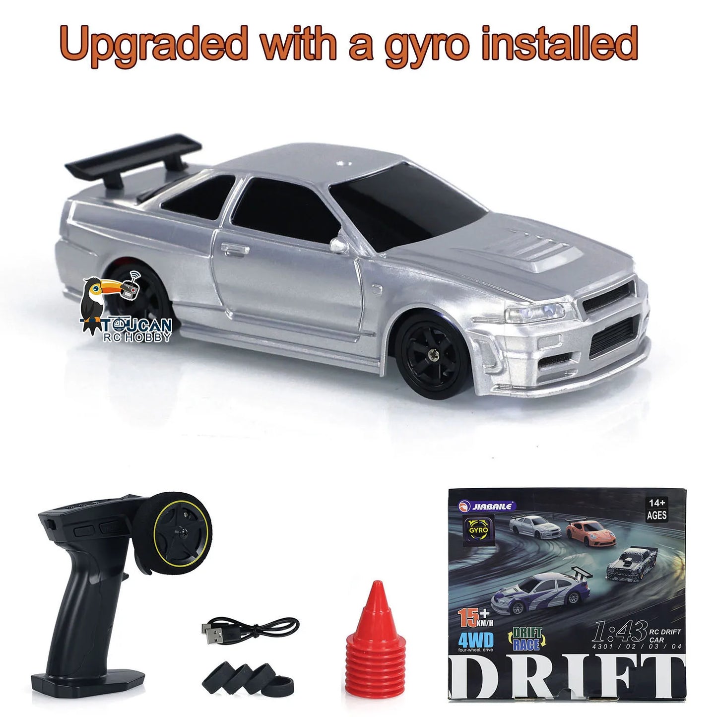 New RC Drift Car Upgraded Gyro 1/43 Racing RTR 4WD Four-wheel Drive High Speed Radio Control Model 2.4g Drift Race Car Mini Gift
