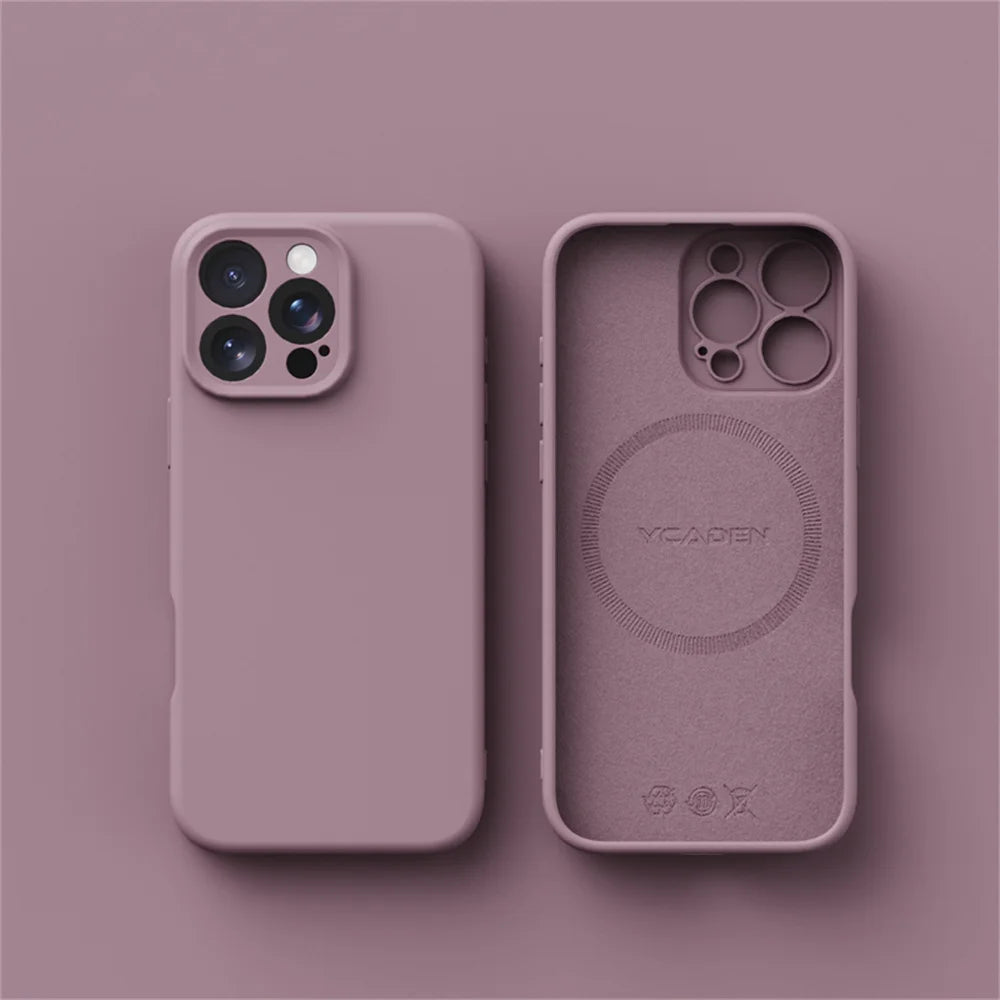 Luxury Liquid Silicone For Magsafe Case For iPhone 17 Air 16 Plus 15 14 13 12 Pro Max 17Pro Wireless Charging Skin Smooth Cover