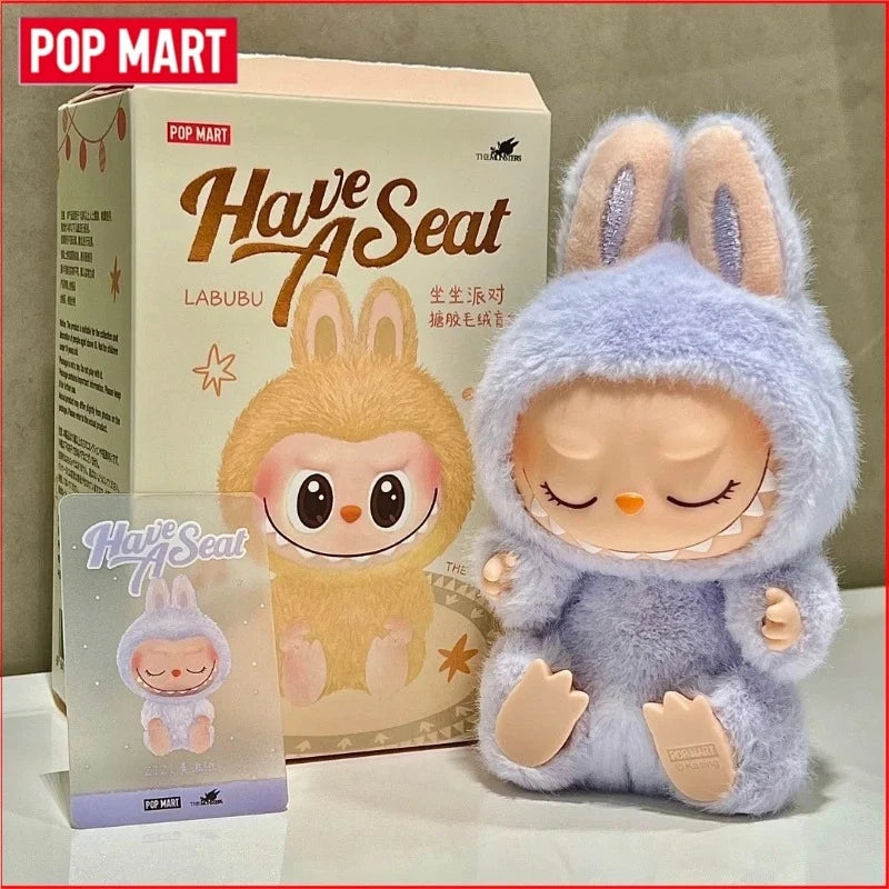 POP MART LABUBU  THE MONSTERS × Sanrio Characters Macaron  Front High Energy Have A Seat Cola Series Vinyl Plush Blind Box