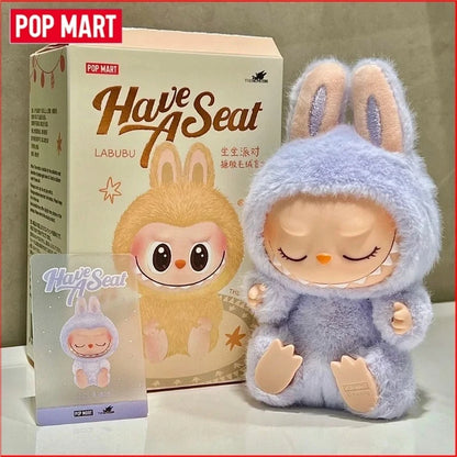 POP MART LABUBU  THE MONSTERS × Sanrio Characters Macaron  Front High Energy Have A Seat Cola Series Vinyl Plush Blind Box