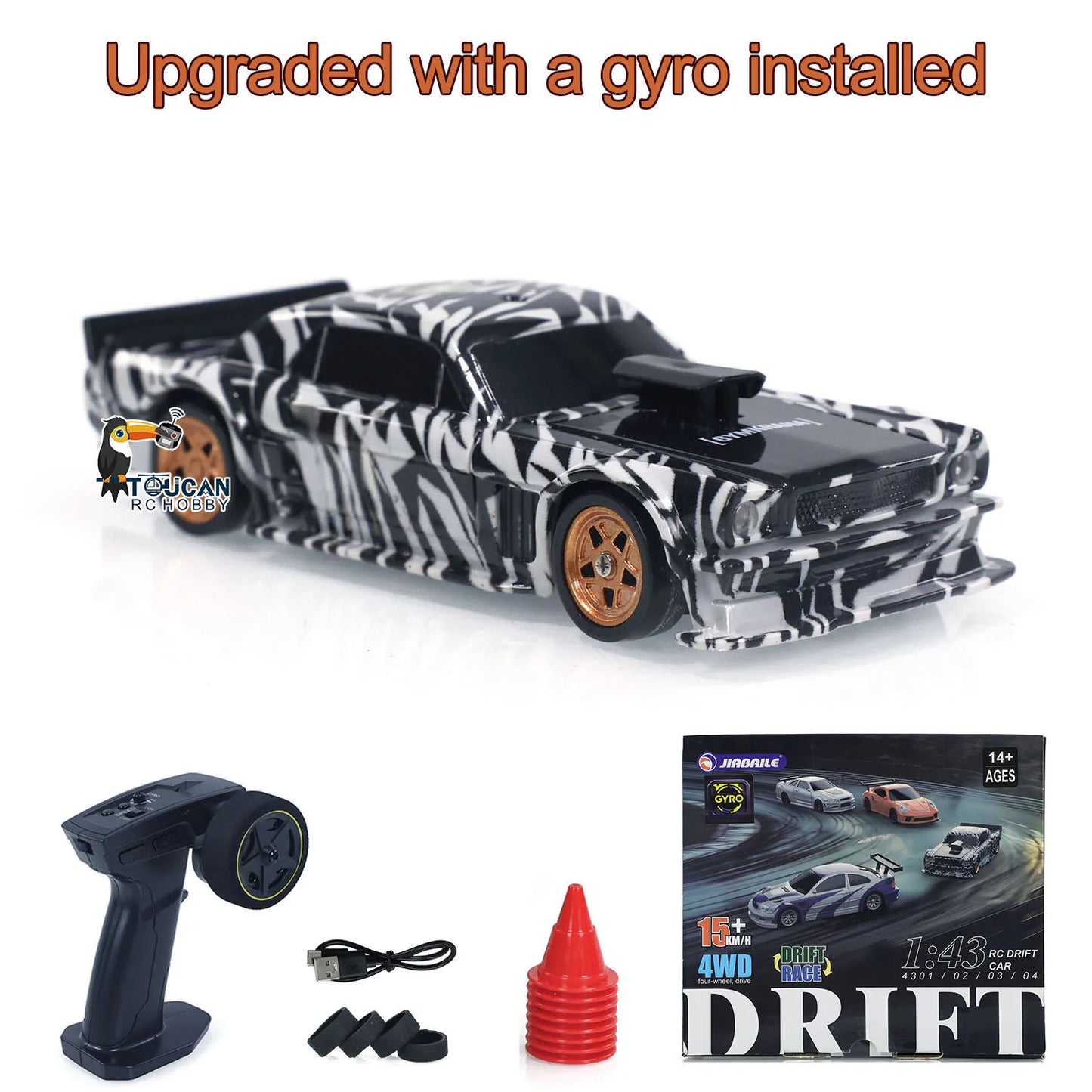 Upgrade Gyro Mini Toys 4WD 1/43 RC Speed Car RTR 2.4G Radio Control Racing Drifting Car Four-wheel Drive High Speed Model Gifts