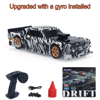 Upgrade Gyro Mini Toys 4WD 1/43 RC Speed Car RTR 2.4G Radio Control Racing Drifting Car Four-wheel Drive High Speed Model Gifts