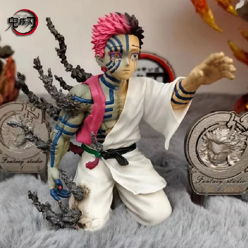 14cm Anime Demon Slayer Akaza Hakuji  Figure Model Doll Action Figurine Pvc Decoration Peripheral Desktop Ornament Toy