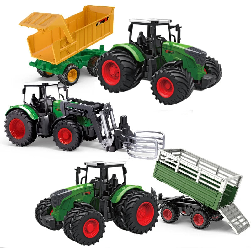 Large Scale Tractor toys DIY Farmer Car Playset Toy Transport Trailer Engineering  Birthday Gifts