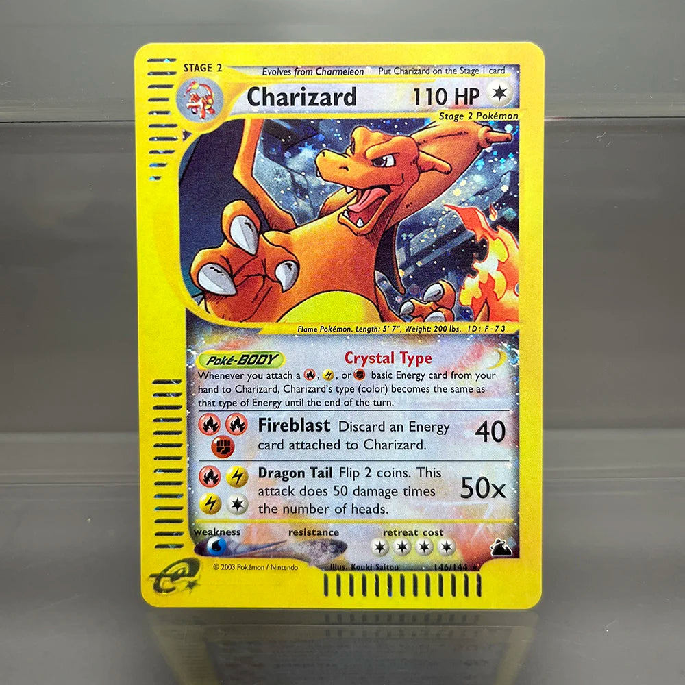Foil PKM Single Cards Pikachu Charizard EX Bubble Mew Game Rare Collection Cards PTCG Rainbow Proxy Cards