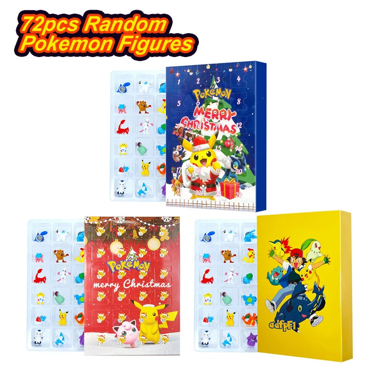Pokemon Figure Advent Calendar Gift Box mini Pikachu Character Doll Bulbasaur Children Christmas Toy Gifts