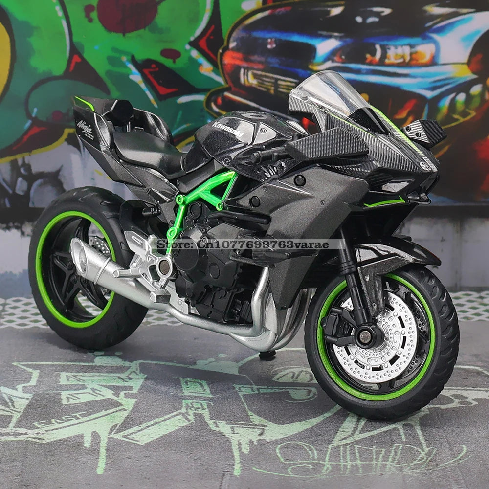 MSZ 1:18 Kawasaki Ninja H2R Suzuki YAMAHA alloy die-cast car motorcycle model, toy gift giving, die-cast static motorcycle model