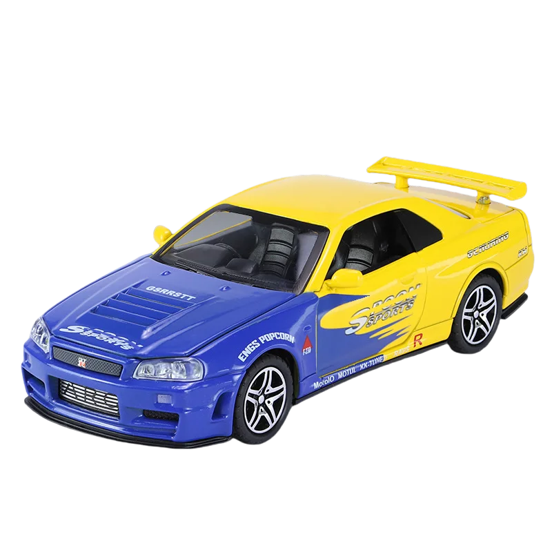 1:32 GTR R34 SKYLINE Fast Alloy Simulation Car Model Diecasts & Toy Vehicles And Furious Cars Decoration toy for Gift