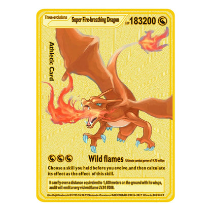 2026 NEW Pokemon Metal Card 10000 Points Arceus Charizard Super Card Golden English Mewtwo Vmax GX EX Anime Collection Card Gift