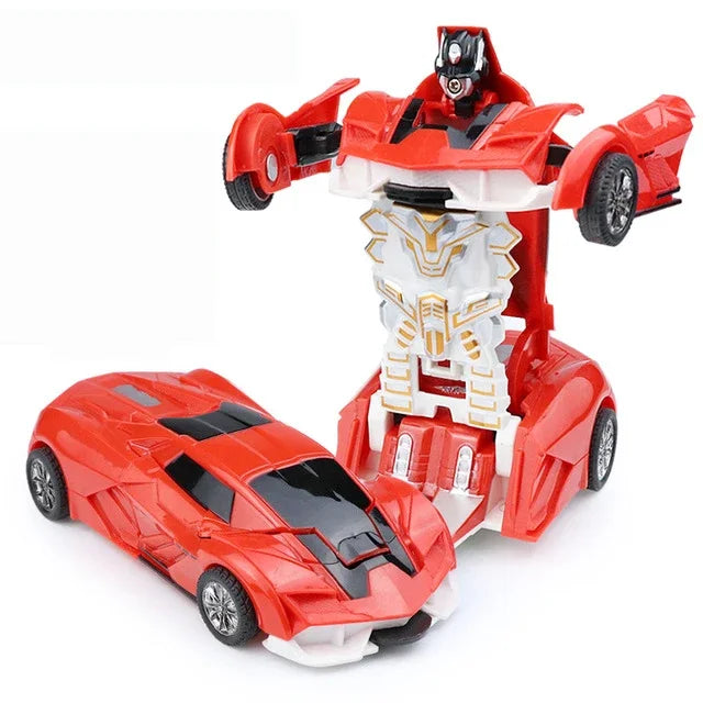 Mini 2 In 1 Car Toys One-key Deformation Car Toys Automatic Transformation Robot Model Car Diecasts Toy Boys Gifts Children Toy