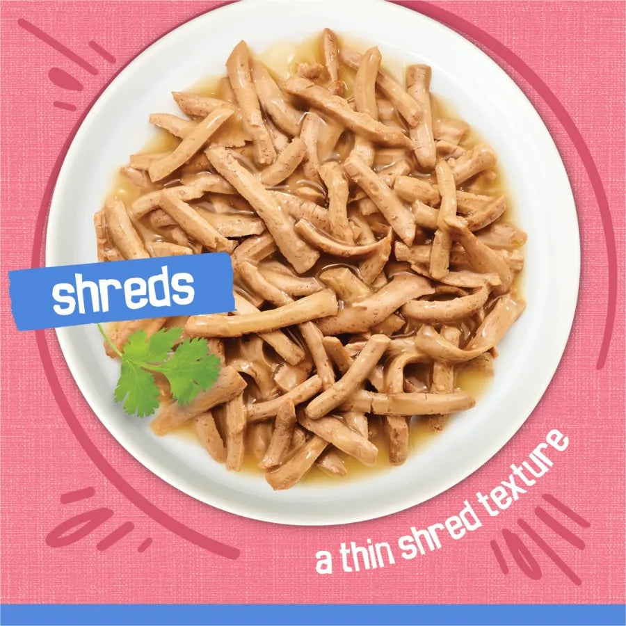 Purina Shreds With Salmon in Sauce Wet Cat Food 5.5 oz Can 24 Pack Salmon Color High-Quality Protein for Cats