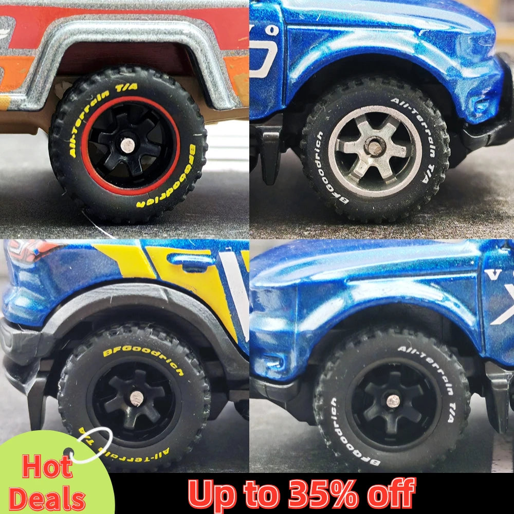 1/64 14mm Rubber Tires Tyre band letter & Diecast Car Wheels for 1:64 For Off-Road Dedicated to Pickup Trucks,Large Sedan(1 Set)