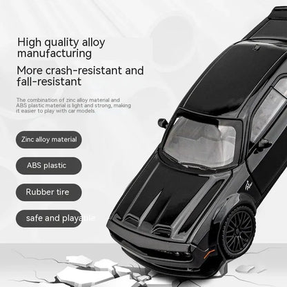 Dodge Challenger Hellcat Toy Car for 1: 32 Scale Die Cast Metel Cars Toy Pull Back Hellcat Model Cars With Sound and Light Hellc