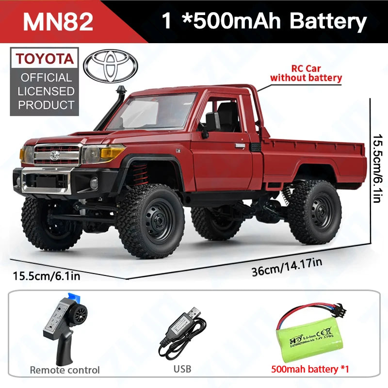 ZWN MN82 1:12 Retro Rc Car With LED Lights Full-scale Simulation LC79 Professional 4WD Remote Control Pickup RC Truck Model Toys