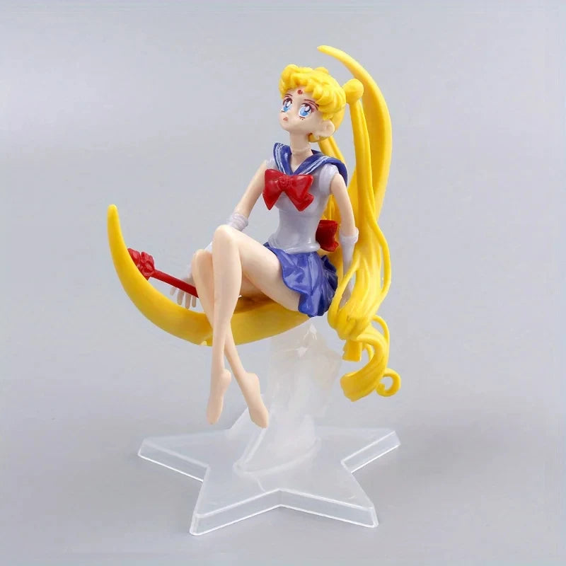 15CM Anime Sailor Moon PVC Doll Girl Toy Cake Decoration Action Figures Model Car Ornament Children Birthday Gift Doll