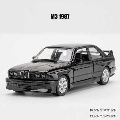 1:36 M3 1987 Diecast Alloy Car Model Metal Pull Back Simulation Car Toy Sports Car Ornament With To Open The Door For Kids Gift