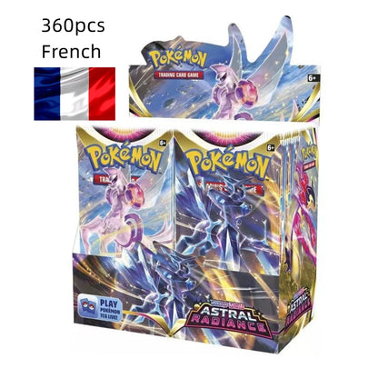 360Pcs French Pokémon TCG: Brilliant Stars Etsncelles Astral Radiance Obsidian Flames Booster Box Pokemon Cards 36 Pack Box.